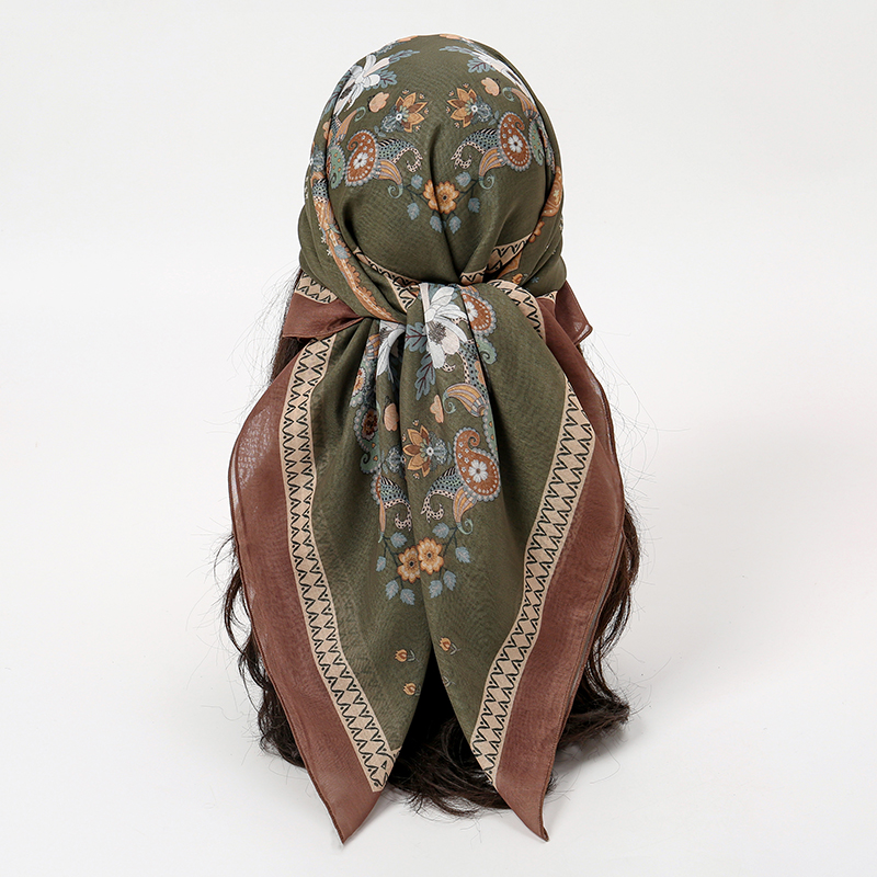 Summer Clothing Hijab - Novo muçulmano quadrado hijab cachecol impressão