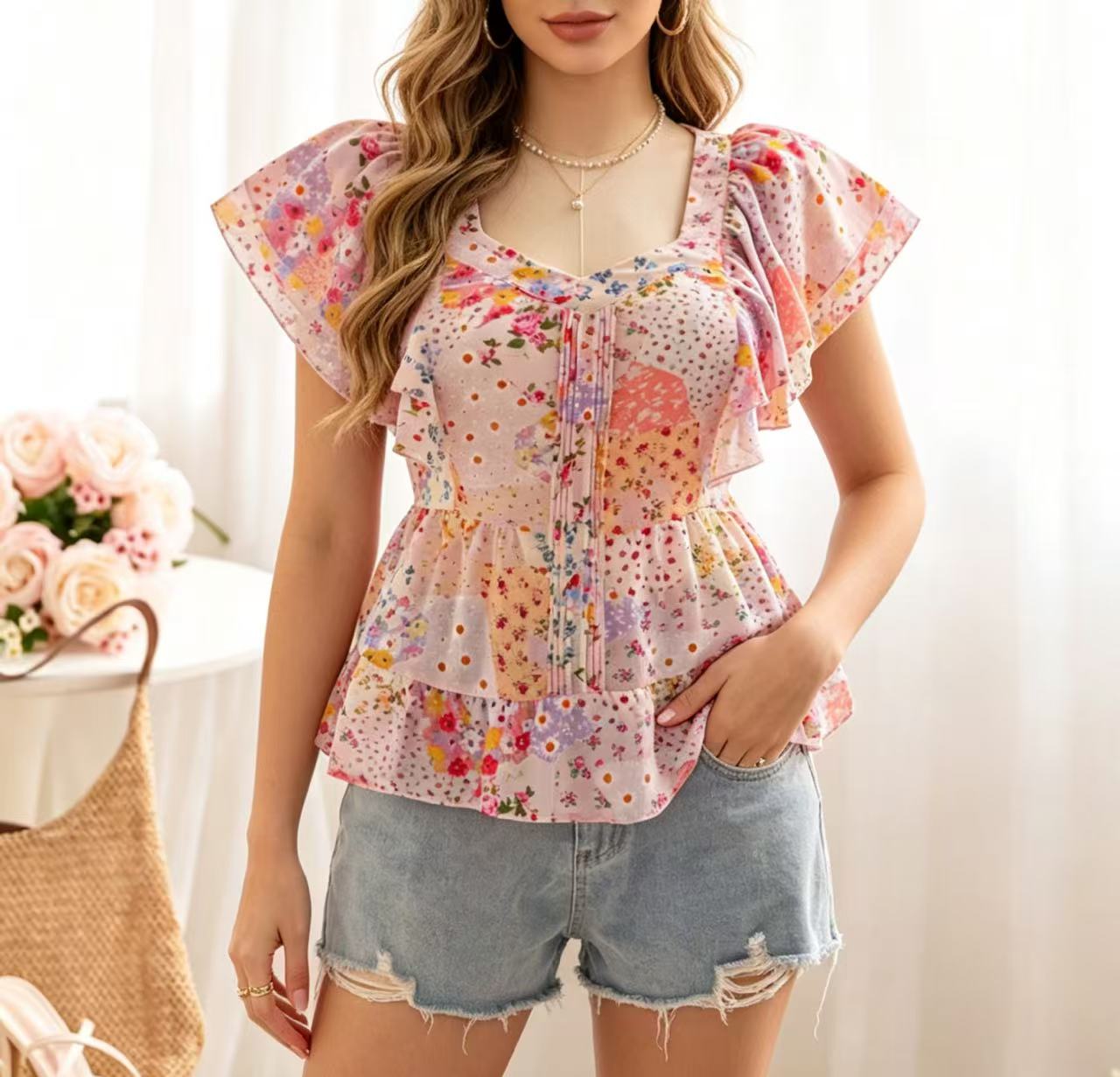 Summer Clothing Girls - Blusa Feminina Plus Size com Design