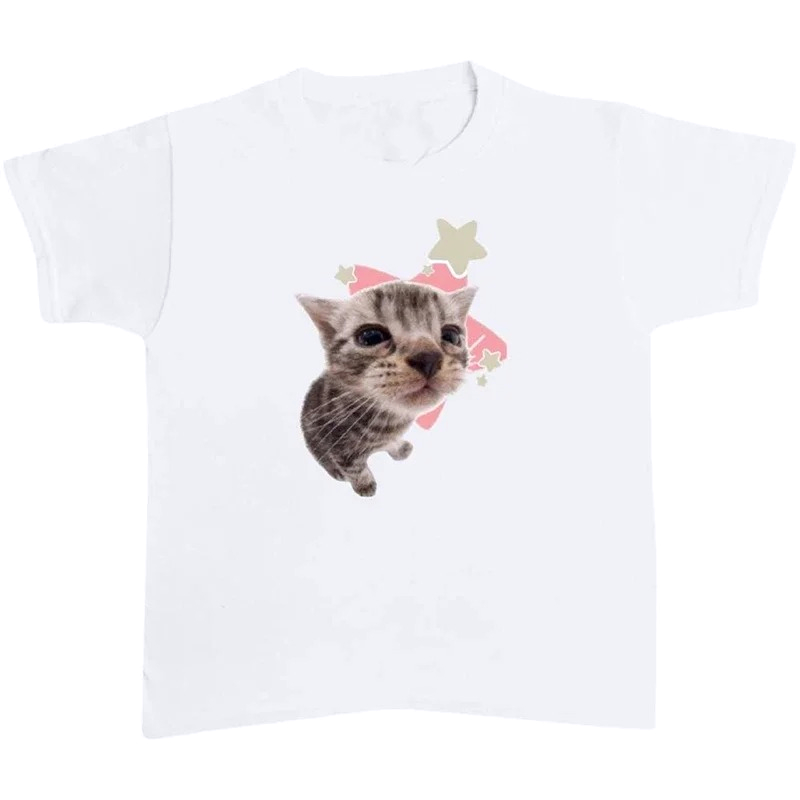 Summer Clothing Reviews - Camiseta Casual Feminina Harajuku Cat Fairy