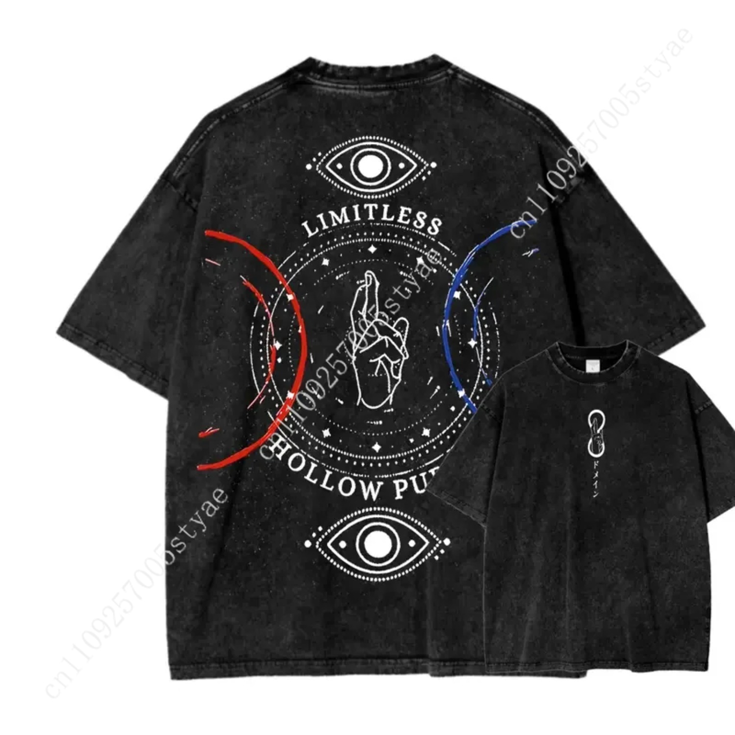 Vintage Summer Clothing Men - Camiseta Estampada Anime Gojo Satoru para