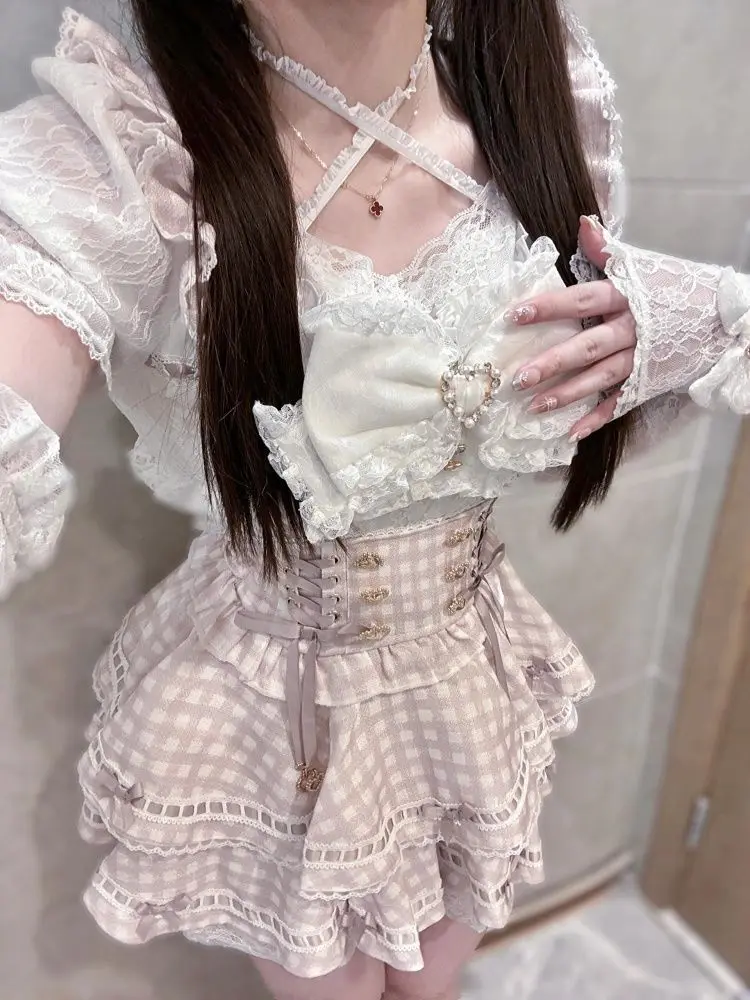 Summer Clothing Y2K - Verão japonês gótico y2k lolita arco