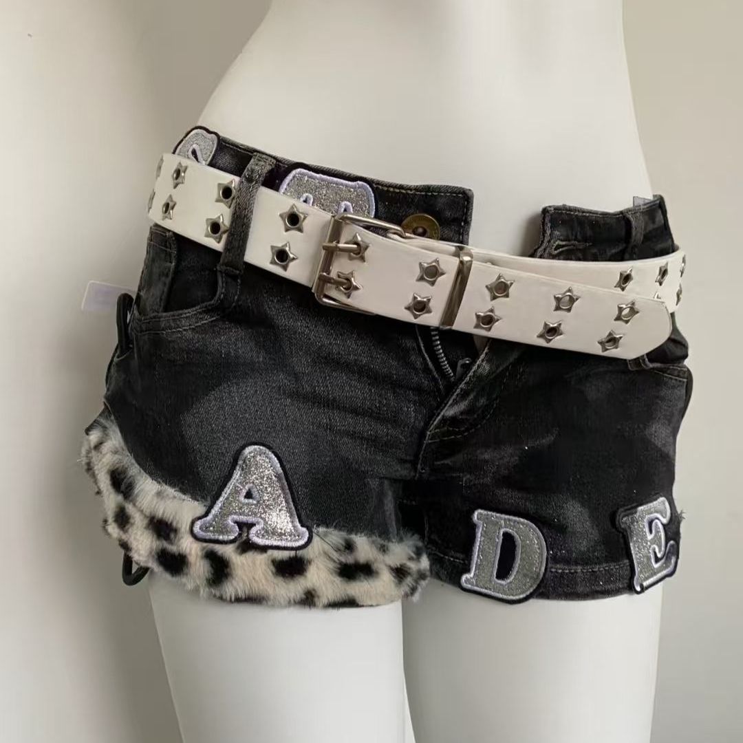 Summer Clothing Girls - Y2k bordado remendo denim shorts mulher