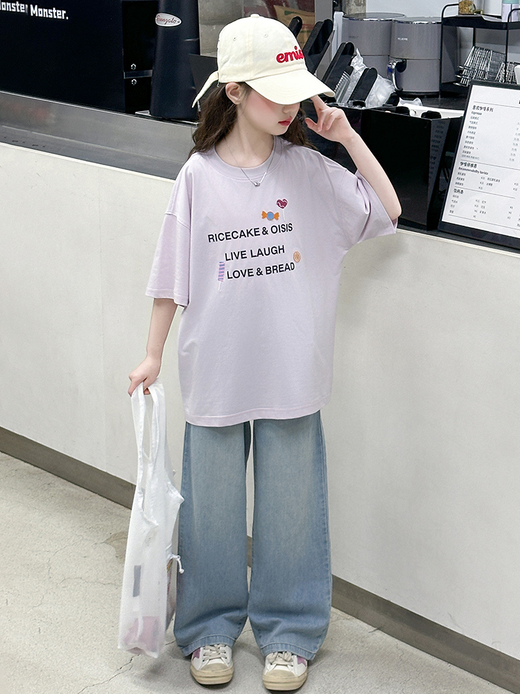 Summer Clothing Girls - Conjunto de verão para meninas, camiseta