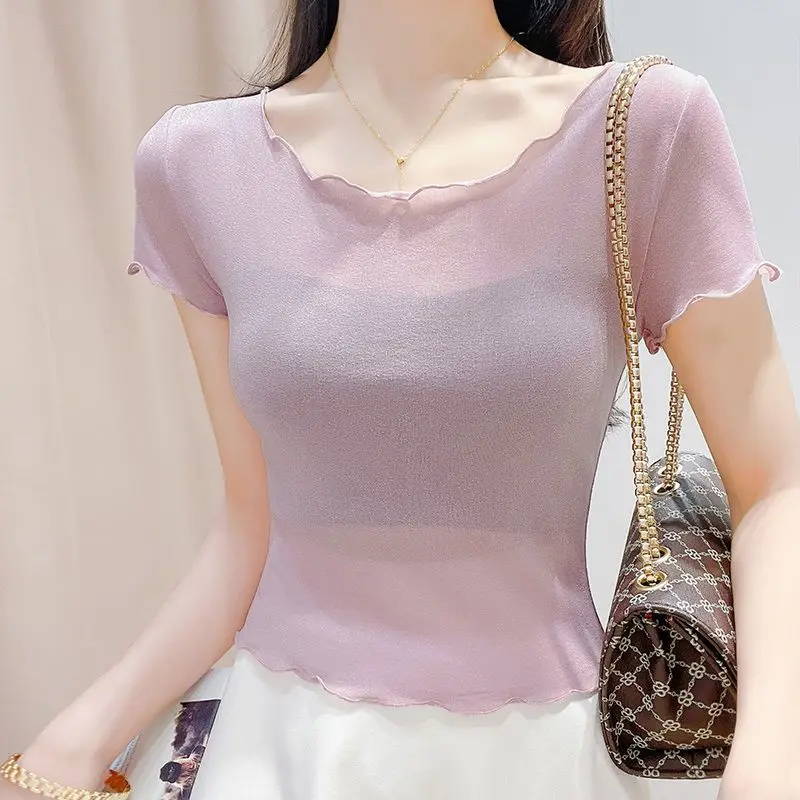 Summer Clothing Reviews - Camiseta Feminina de Manga Curta com