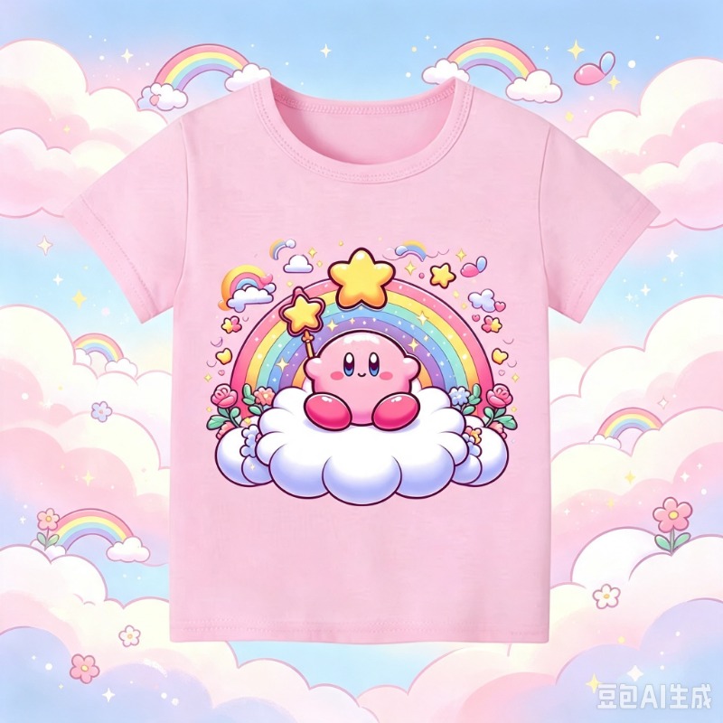 Summer Games Clothing - Camiseta Infantil de Manga Curta Kirby