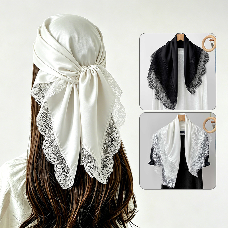 Summer Clothing Hijab - Lenço Quadrado 70x70cm para Mulheres com