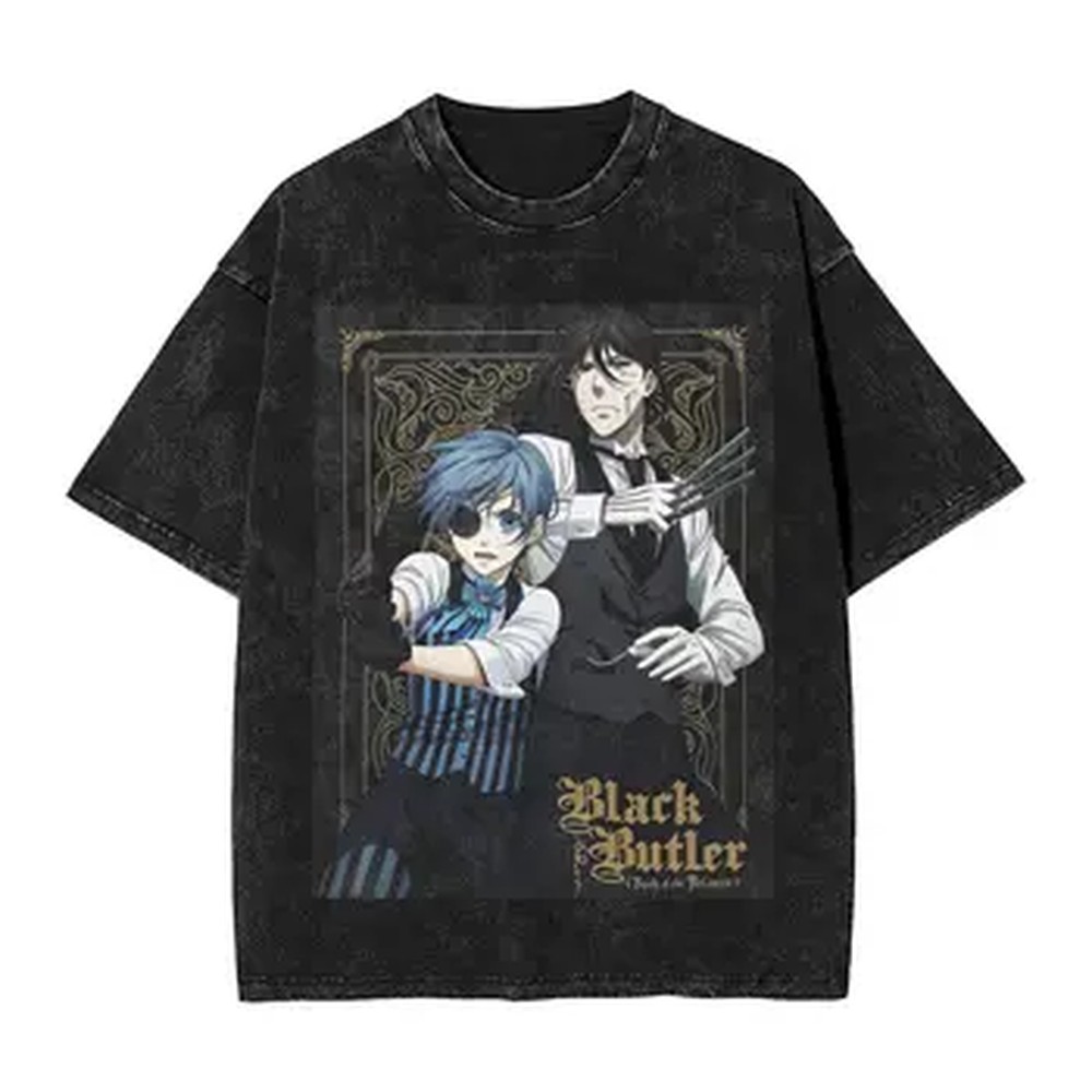 Vintage Summer Clothing Men - Camiseta gráfica anime black butler para