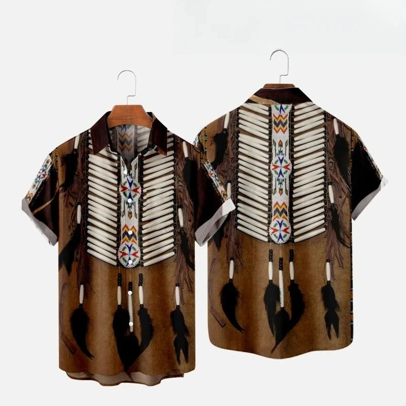 Indian Summer Vintage Clothing - Camisas de Praia Estilo Étnico Indiano