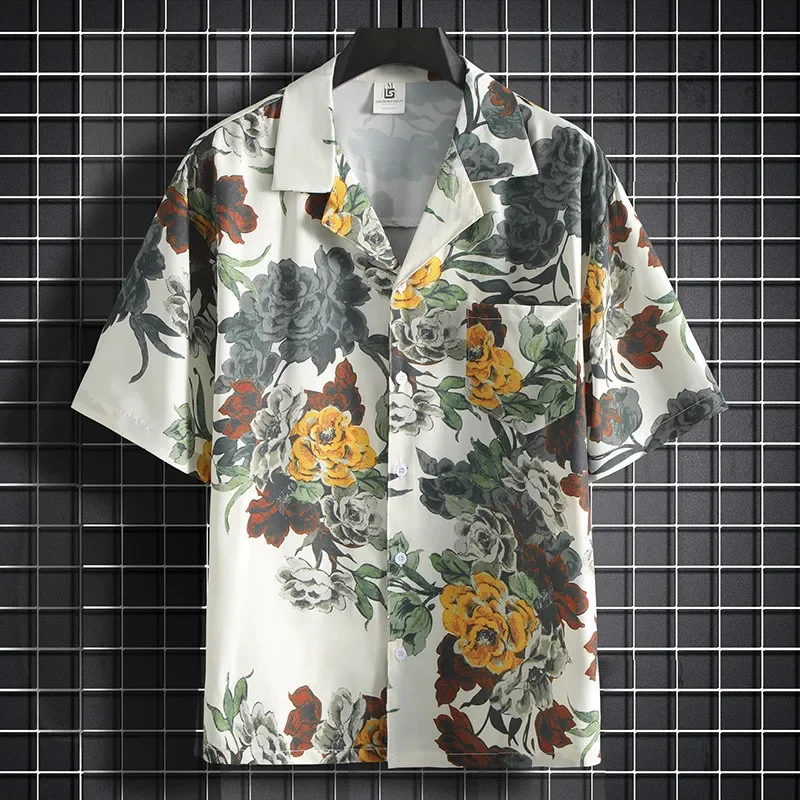 Summer Clothing Styles Men - Camisa impressa masculina de manga curta