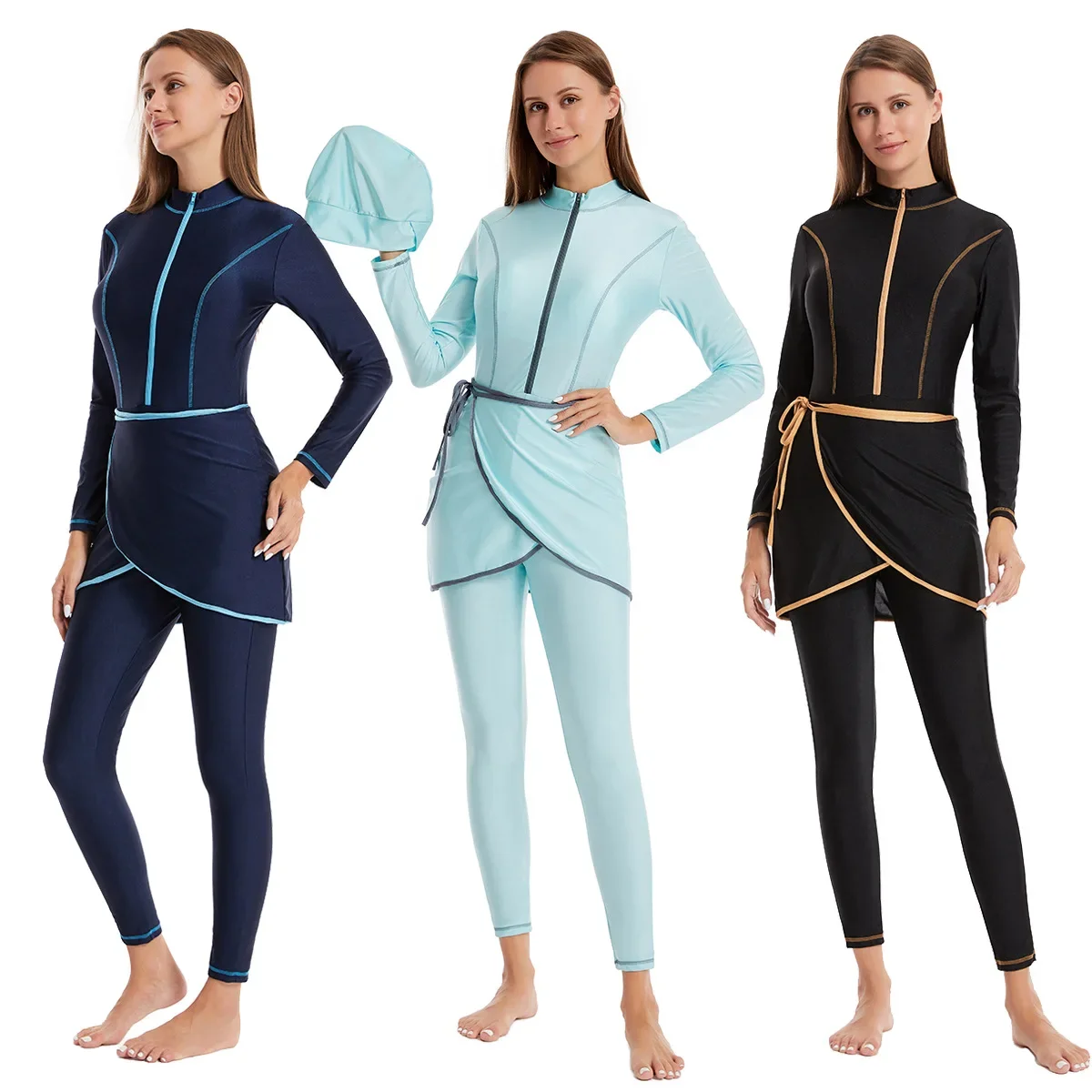 Summer Clothing Hijab - Conjunto de 3 Peças de Roupa