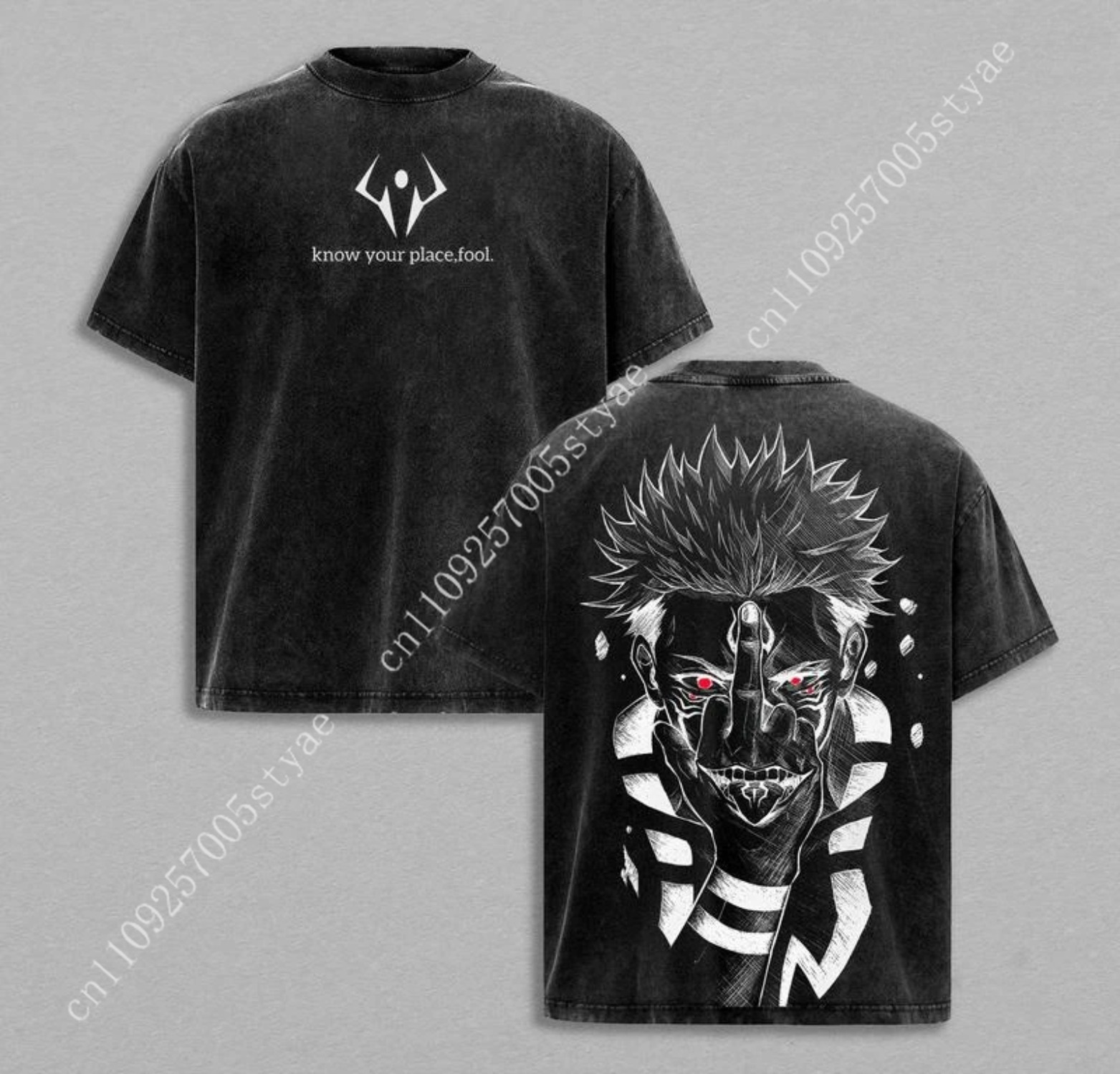 Vintage Summer Clothing Men - Camiseta Gráfica Anime Ryomen Sukuna Vintage