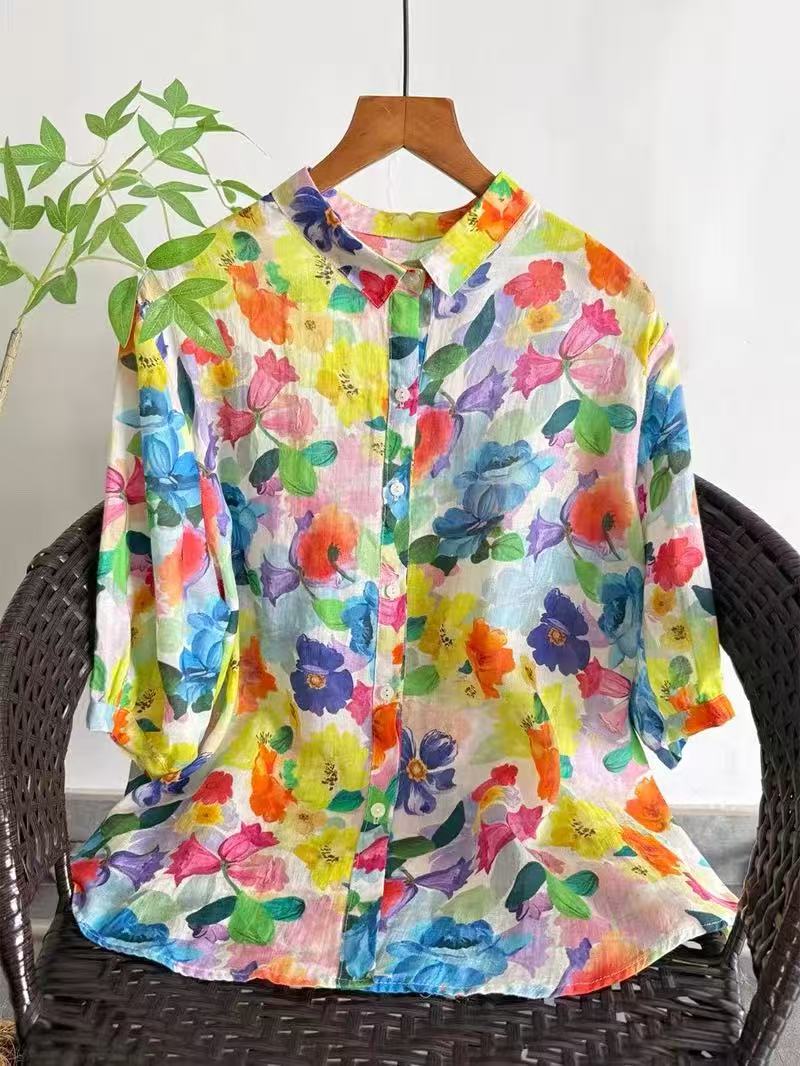 Summer Clothing In Japan - Camisa Feminina de Ramie Puro 2026