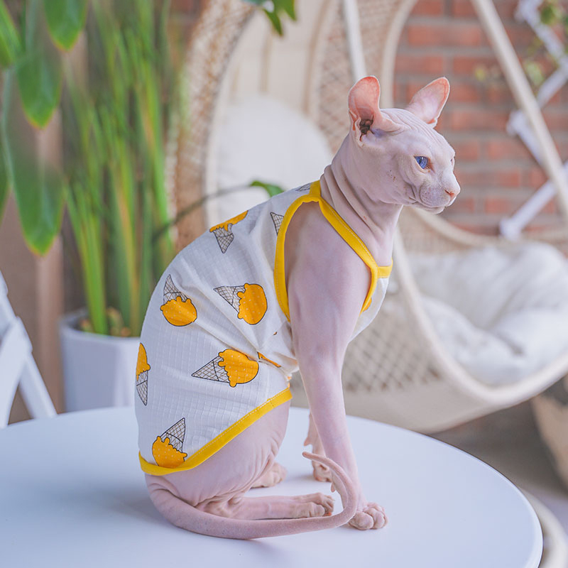 Soft Summer Yellow Clothing - Colete de algodão macio Sphynx para