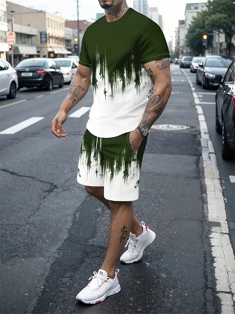 Conjunto de T-shirt com Textur - Summer Clothing Styles Men avaliação e preço