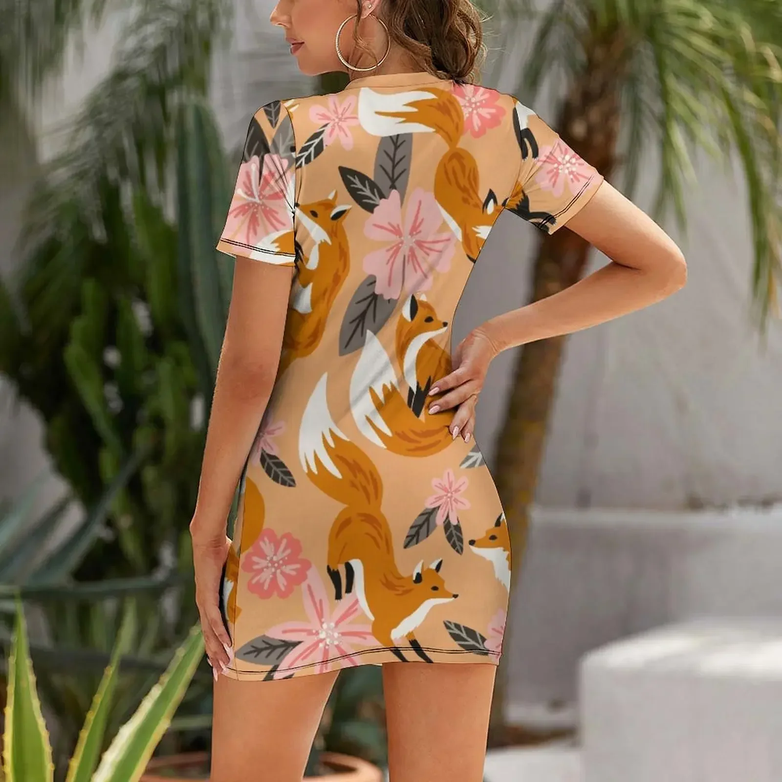 Foxes & Blooms – Vestido de ma - Summer Clothing Palette avaliação e preço