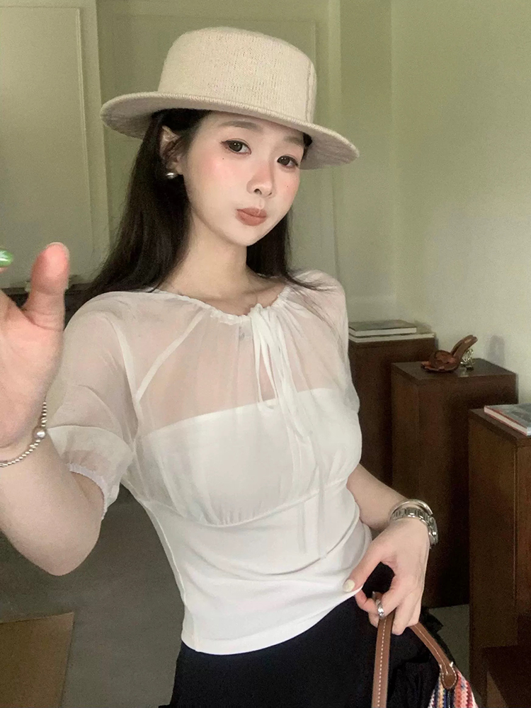 Blusa com Painéis de Seda Mulb - Summer Clothing Y2K avaliação e preço