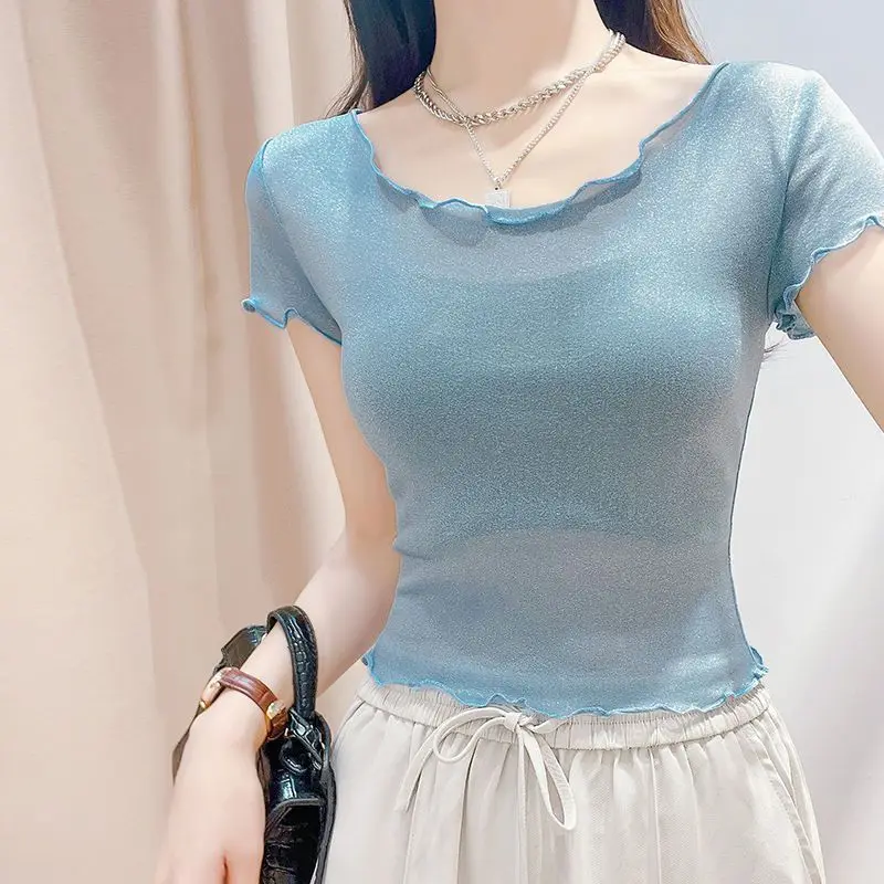 Camiseta Feminina de Manga Cur - Summer Clothing Reviews avaliação e preço