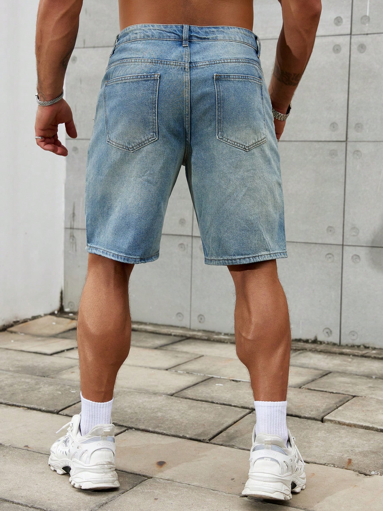Jeans curto de algodão rasgado - Summer Clothing Brands avaliação e preço