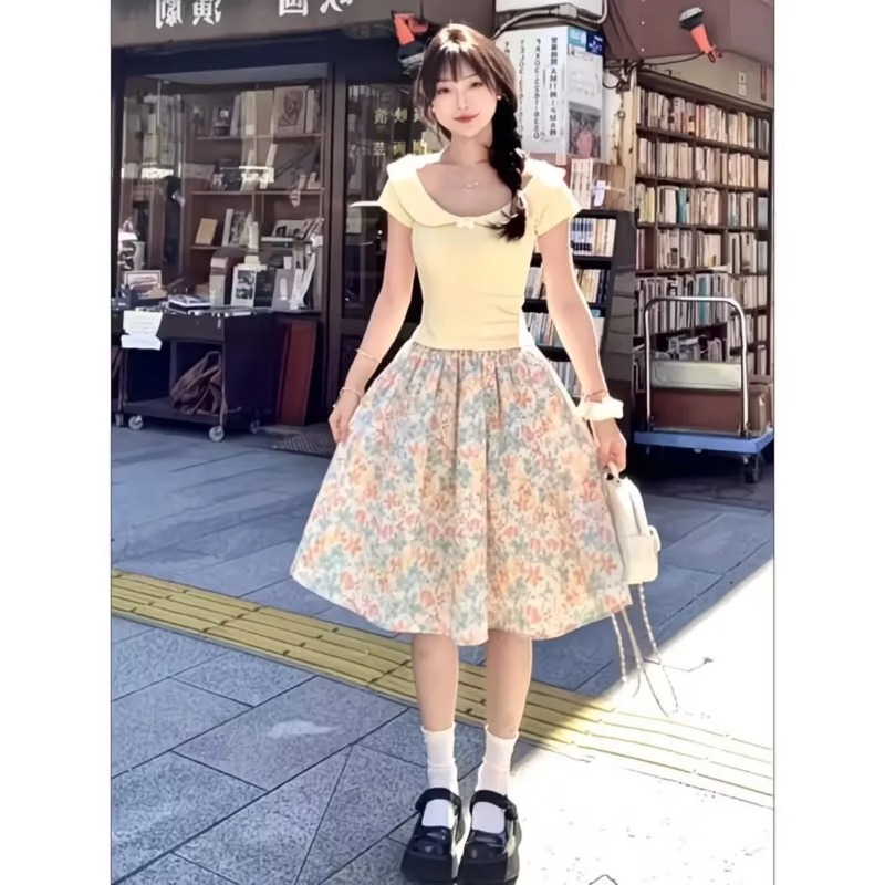 Conjunto Feminino Coreano Japo - Summer Clothing In Japan avaliação e preço