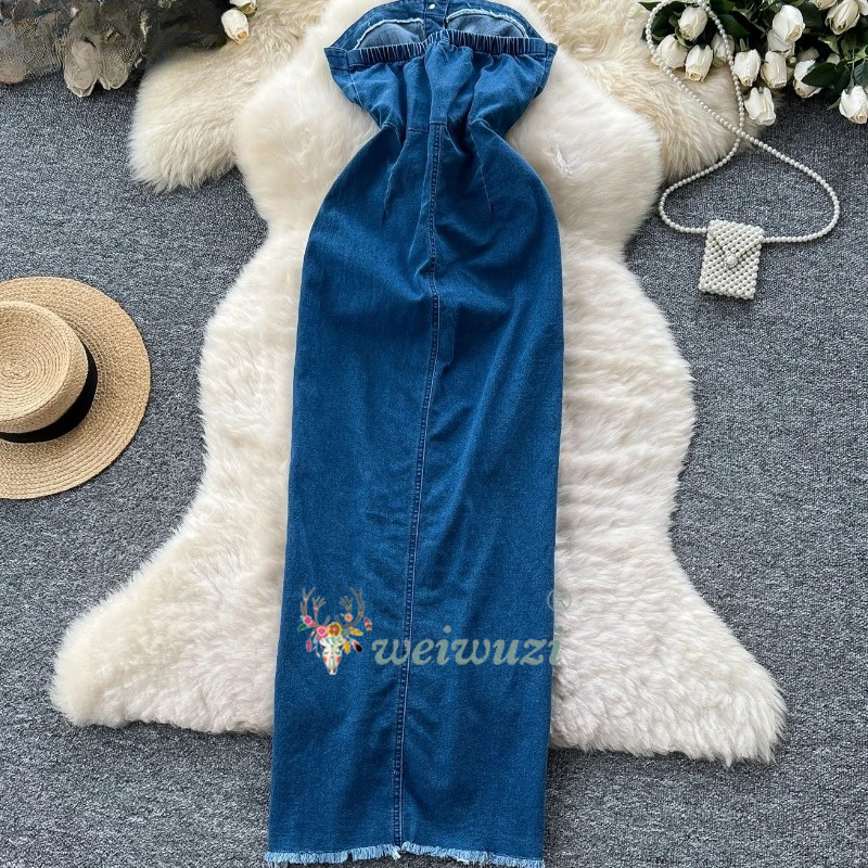 Vestido Jeans Feminino Retrô T - Summer Clothing Y2K avaliação e preço