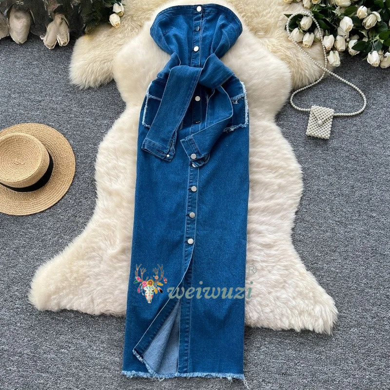 Vestido Jeans Feminino Retrô T - Summer Clothing Y2K avaliação e preço