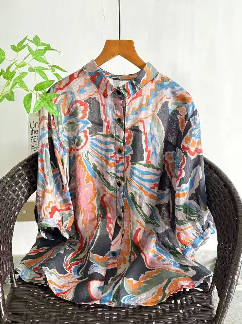 Camisa Feminina de Ramie Puro  - Summer Clothing In Japan avaliação e preço