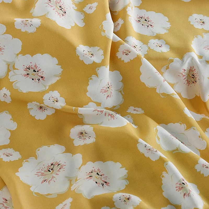 Floral Branco Tecido Rayon Imp - Soft Summer Yellow Clothing avaliação e preço